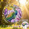 1Set/83pcs 18.8Cm Acrylic Jigsaw Two-Dimensional Rainbow Heron Painted Glass Style Acrylic Jigsaw Puzzle Suncatcher, Vibrant Bird Design with Prismati