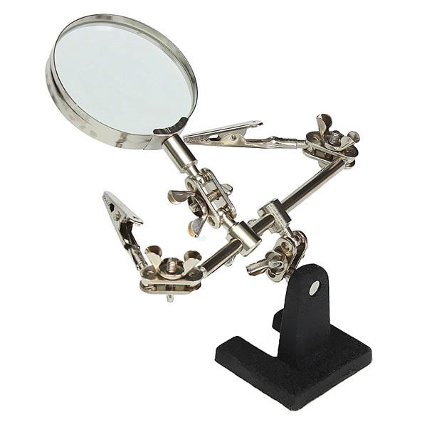 Třetí ruka Držák stojanu na 5x lupu z třetí ruky pro páječku Zvětšovací nástroj Lupa