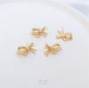 14K Gold-Filled & 925 Silver Needle Bow Stud Earrings with Jump Ring - Handmade Jewelry Accessories