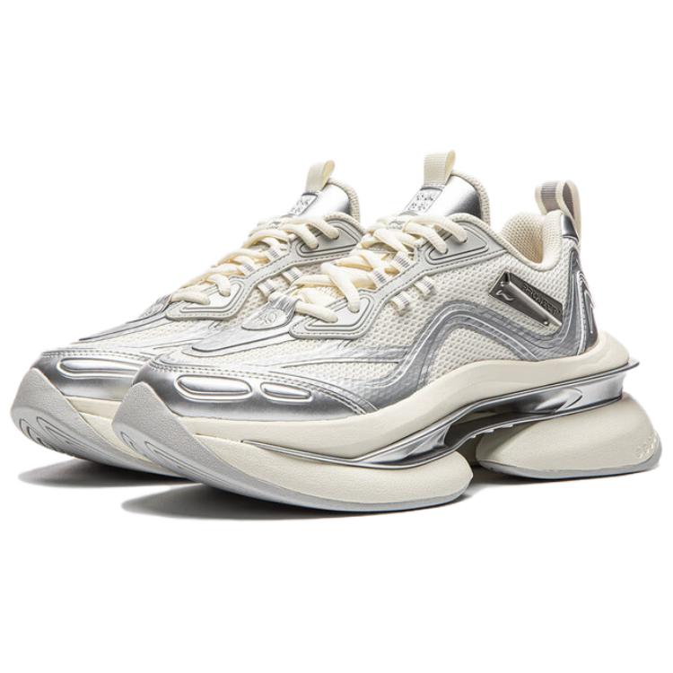 Li Ning Ling Kong Trendy Pohodlné Odolné Prodyšné Nízké Táta Boty Dámské Tenisky Světle Stříbrné AZGW284-1
