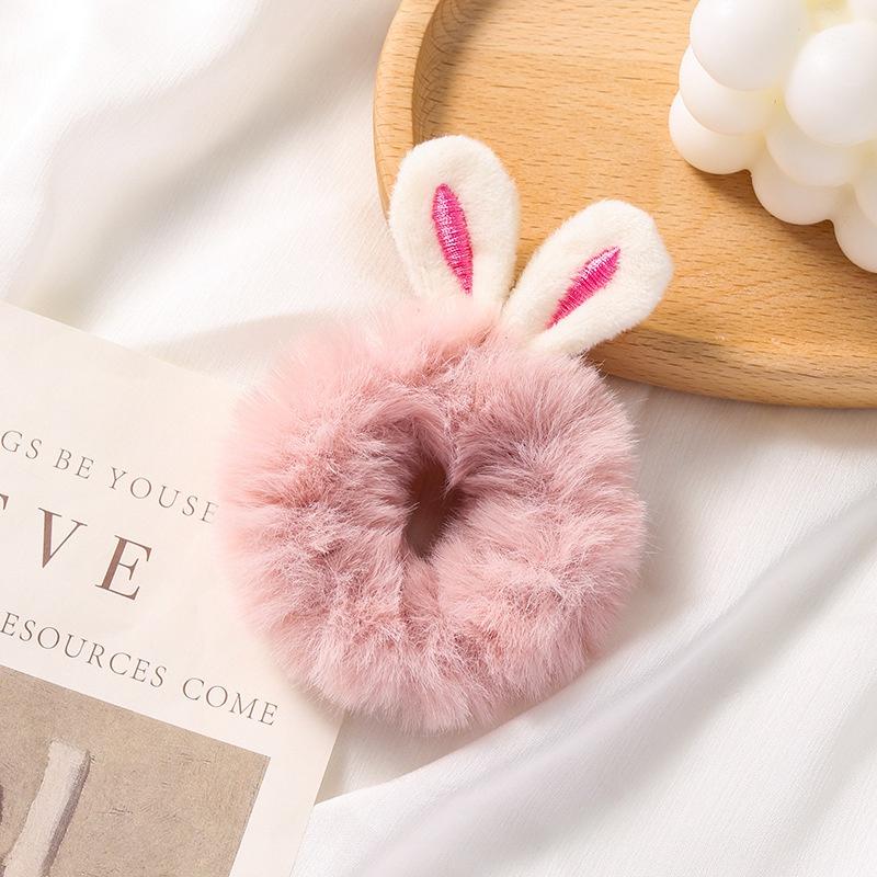 Autumn and Winter Rabbit Ears Fluffy Hair Ring Tied Hair Female Hair Head Rope