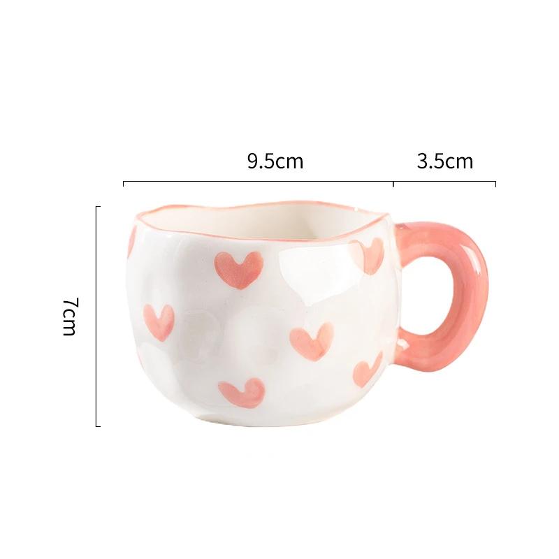 Handmade 300ML Cute Creative Irregular Ceramic Mug for Home Use Flower Clouds Mugs Coffee Cups Breakfast Milk Tea Gift Drinkware