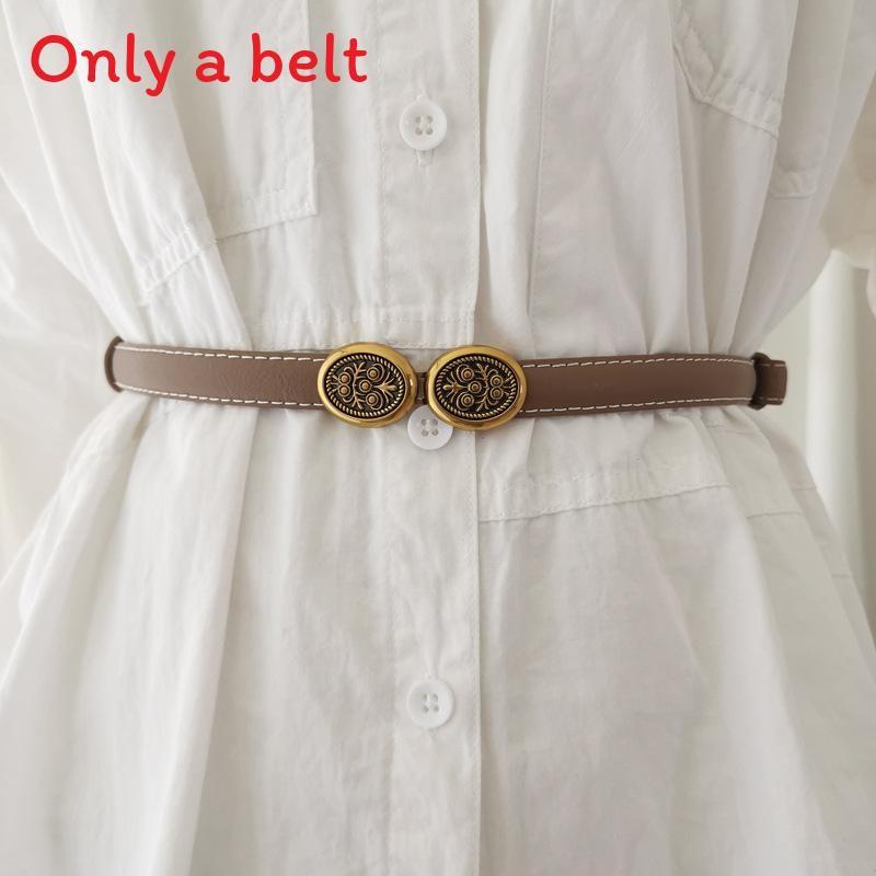 Womens Simple Black Leather Waist Belt With Alloy Closure For Versatile Style