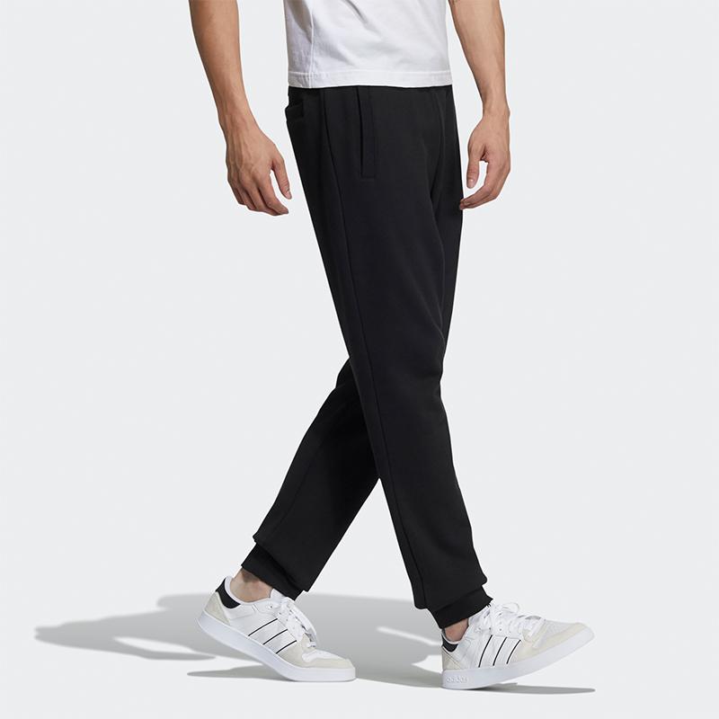 Adidas Neo Embroidered Logo Cuffed Fit Knit Joggers Men Bottoms Black GP4915