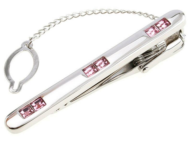 Men's Rhinestone Tie Clip and Cufflinks Set for Business Occasions