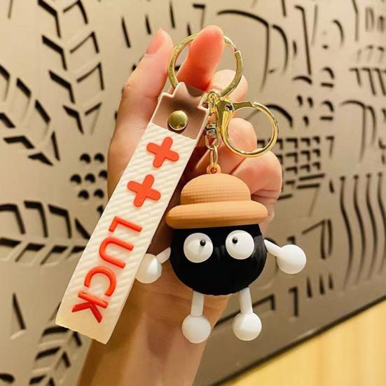 Silicone Cartoon Ball Keychain Wristlet Car Key Ring Pendant Backpack Bag Purse Charm Accessory