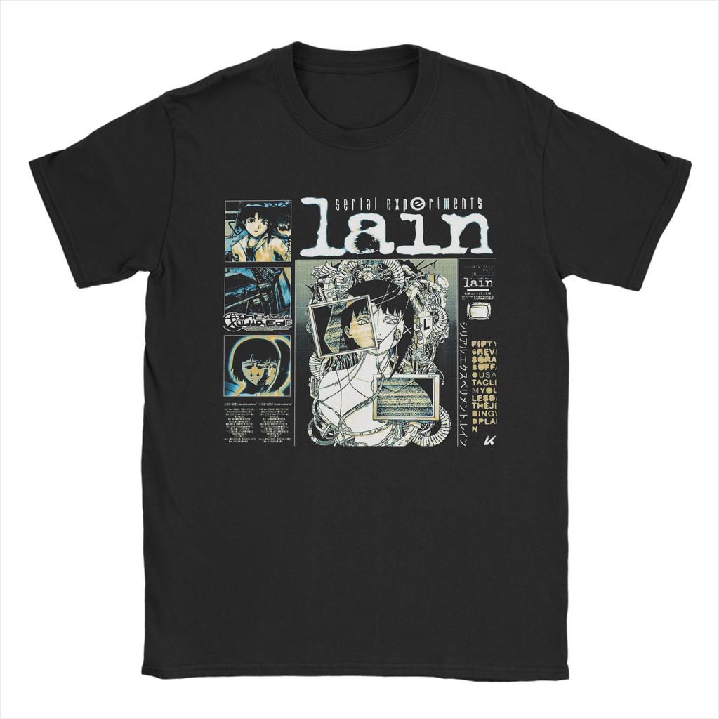Unisex Unisexs TShirts Serial Experiunisexts Lain Lwakura Funny Cotton Tee Shirt Short Sleeve Anime Sci Fi Unisexga T Shirts Plus Size