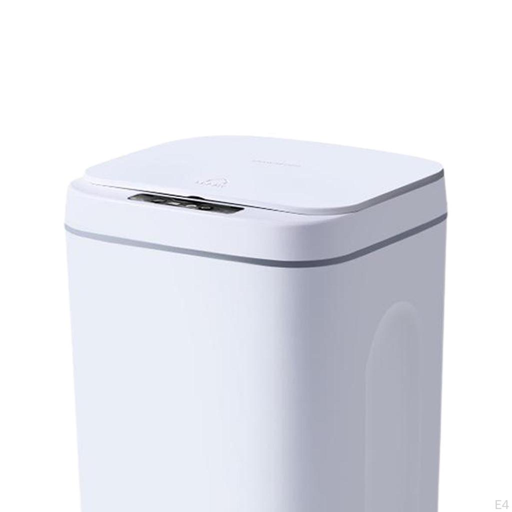 Small Bathroom Trash Can with Lid, Plastic Rectangular Kitchen Garbage