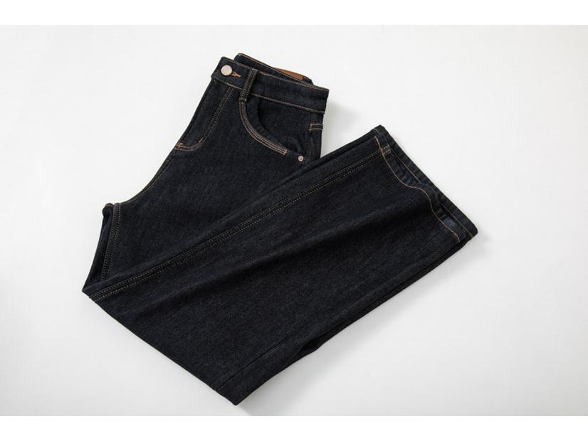 Women s 2025 Winter Blue Anti-Fade High Waist Slimming Elastic Velvet-Lined Jeans Extra Large