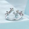 Silver adjustable ring purple FLOWERS silver 925