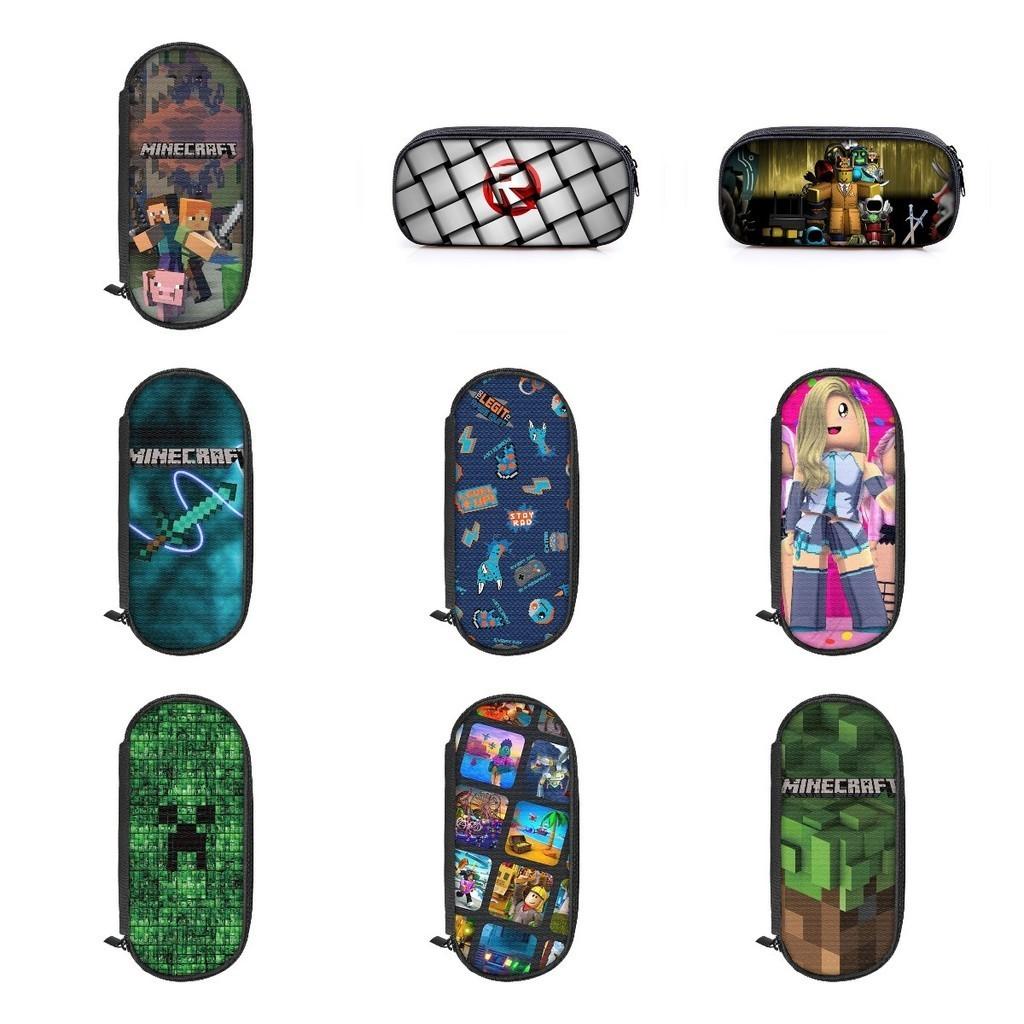Vibrant Roblox Single Layer Pencil Case Durable Polyester Rectangular Kids Stationery Bag