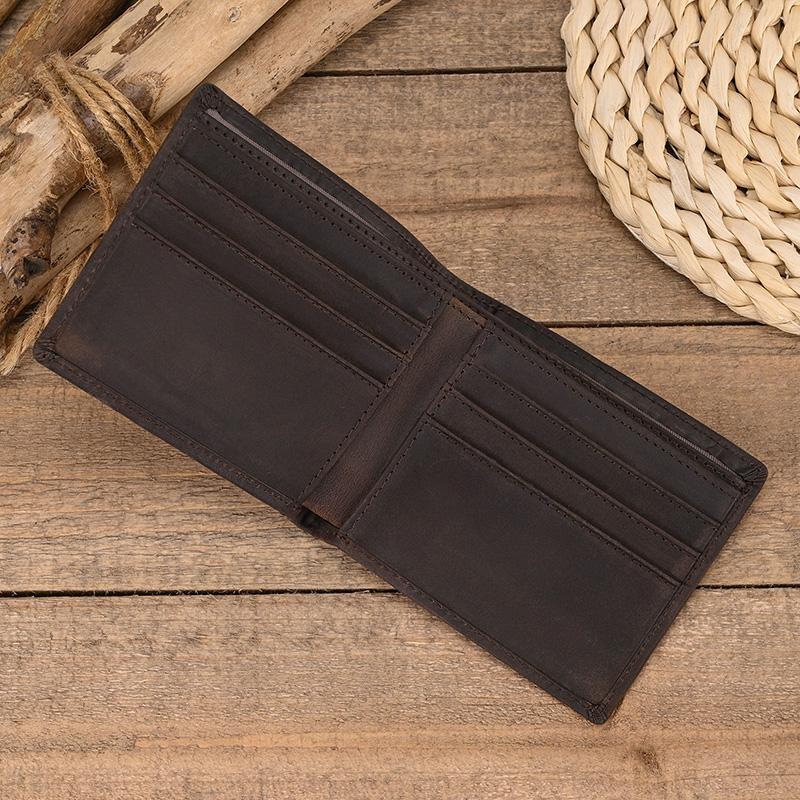 Newsbirds Men Wallet Genuine Leather Soft Short Purse Crazy Horse Leather Male Wallets Vintage Card Holders for Men 2026 Hot