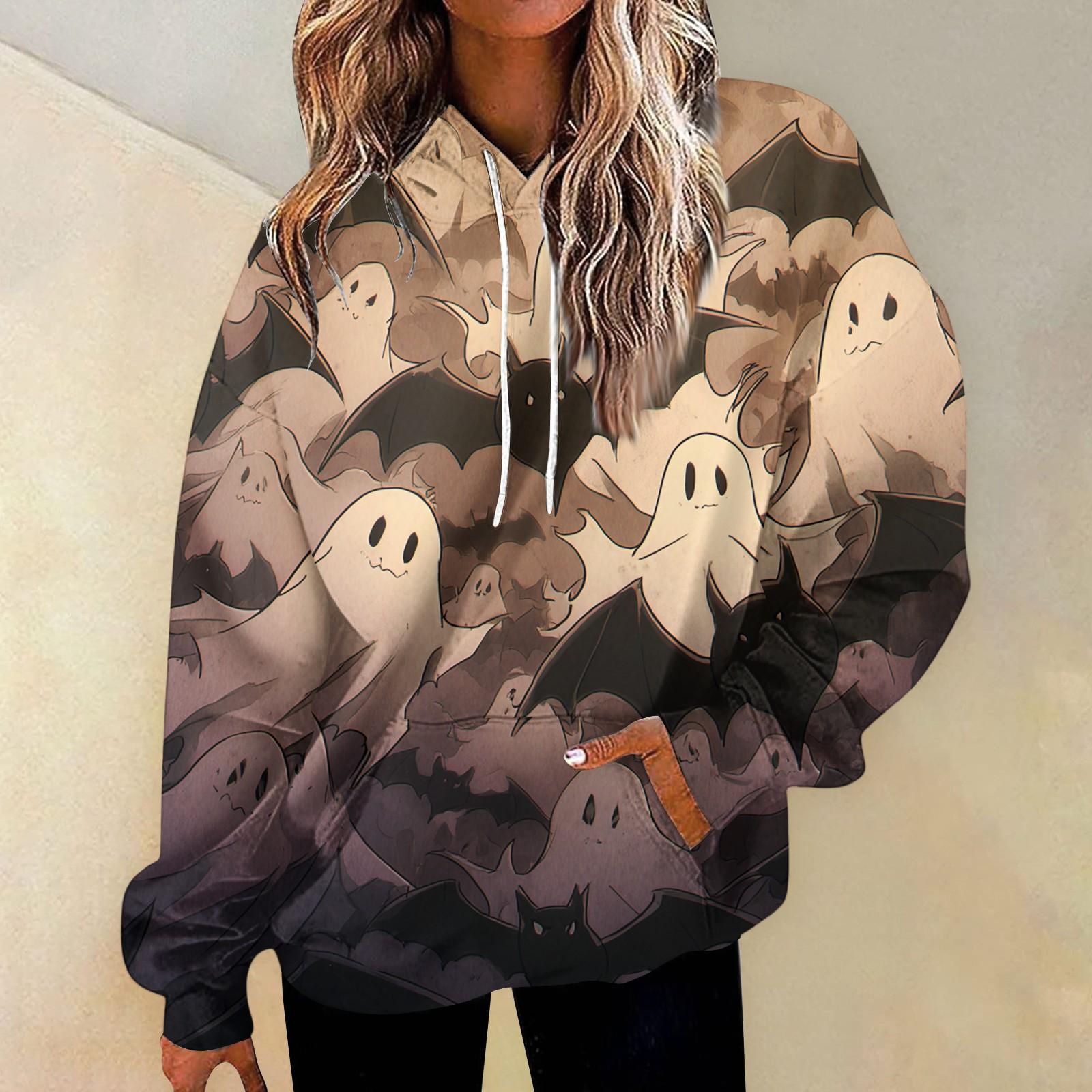 

Женская модная толстовка с принтом, повседневная толстовка с капюшоном и карманами L хаки