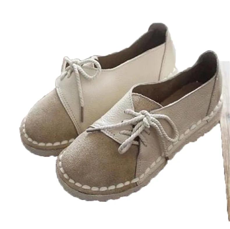 Retro Lace Up Non Slip Casual Women Flats Slip On Half Drag Round Toe Women Flats Spring Autumn Sneakers Ladies Women Shoessui98