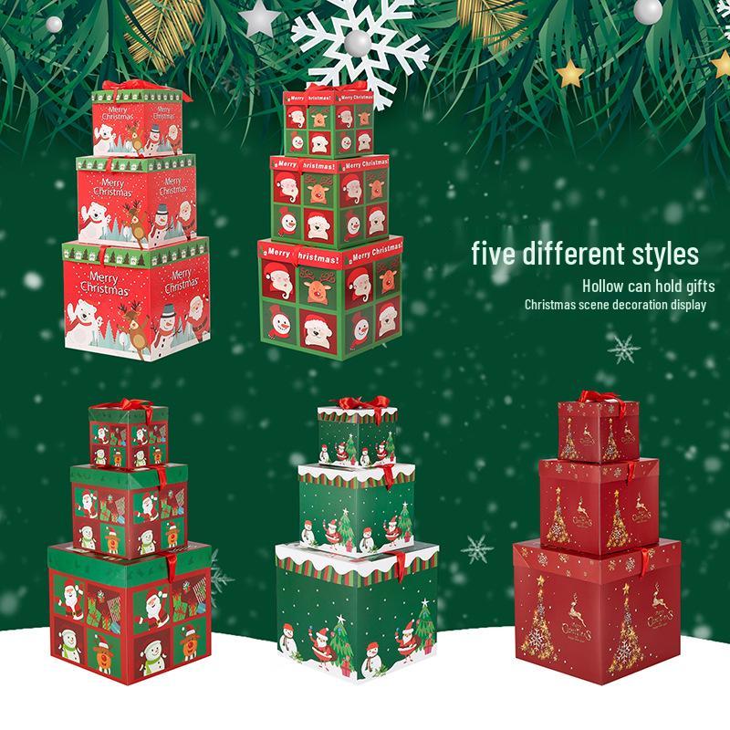 Sada dárkových krabic Vánoční stromek: Stojan na ozdoby a slavnostní balení