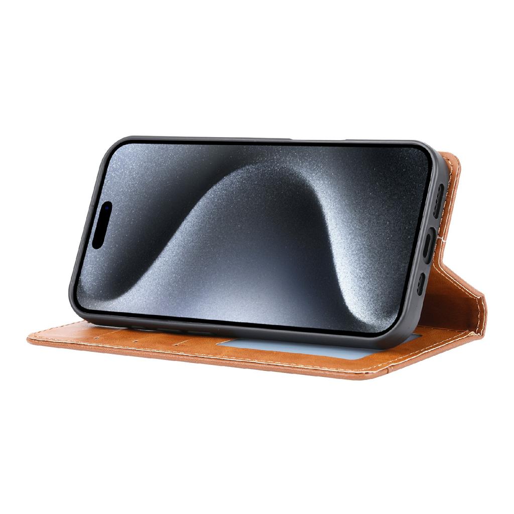 For iPhone 16 Plus Cell Phone Case Magnetic Closing PU Leather Stand Cover