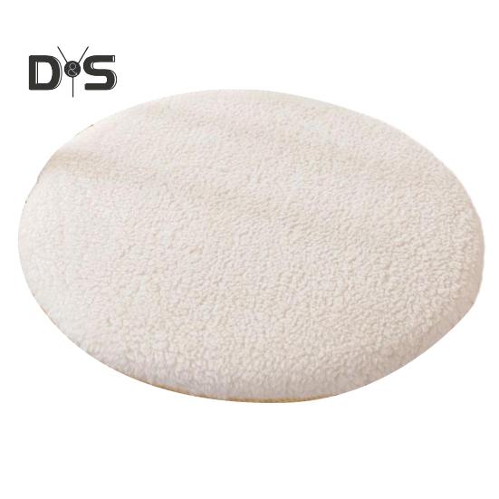 

Круглая флисовая подушка для стула, плюшевая подушка для сиденья из искусственной овечьей шерсти с застежкой-молнией, зимняя теплая нескользящая подушка для домашнего офиса, кухни 30cm