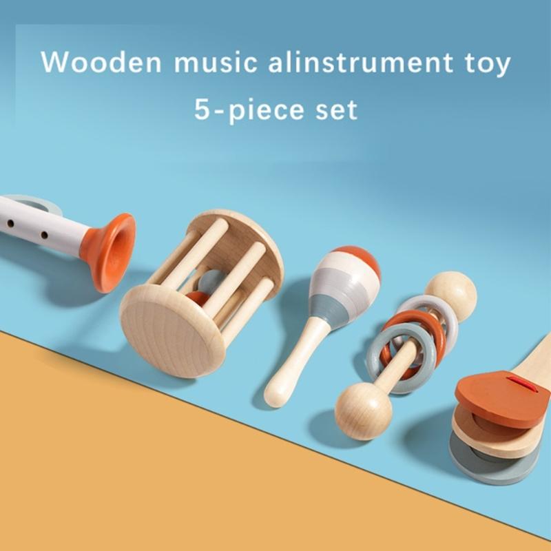 Music Set Wood Toy for Toddler Interaction Percussion Musical Instrument Sensory Education Rattle Toy for Preschooler