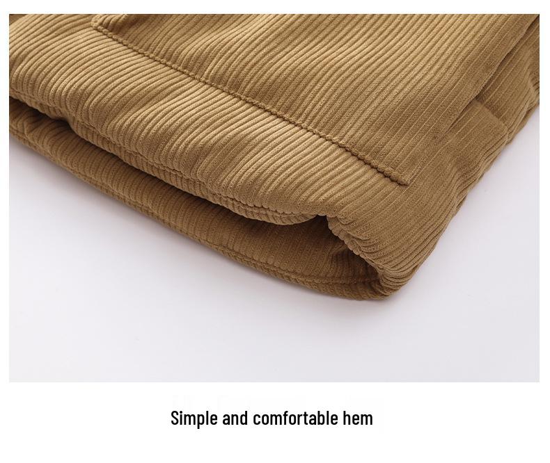 Men's Corduroy Fleece-Lined Multi-Pocket Cotton Vest - Casual, Sleeveless, Outdoor, Cold-Proof.