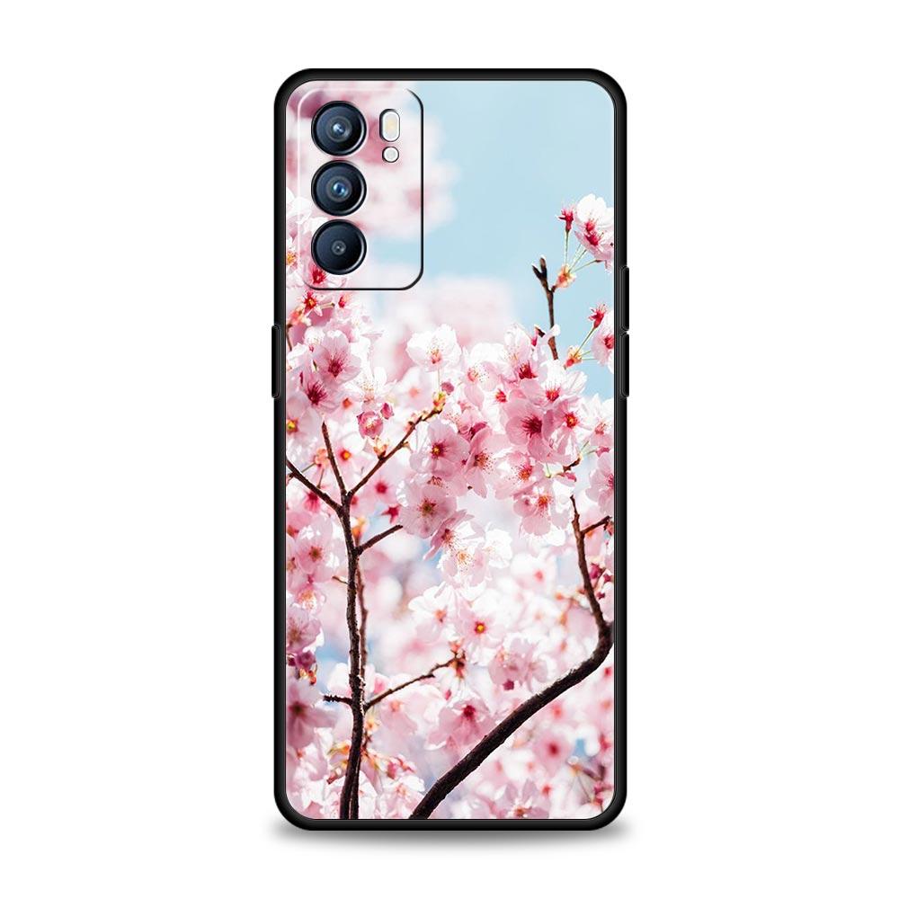 Cherry Blossom Tree Phone Case For Oppo Reno8 Reno7 Reno6 Pro A54 5G Find X6 X5 A53 A52 A9 A15 A95 A17 A16 A76 A74 A57 A31 Cover