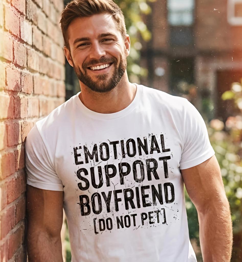 Emotional Support Boyfriend T-shirt Funny Gift for Him Unisex Sarcastic