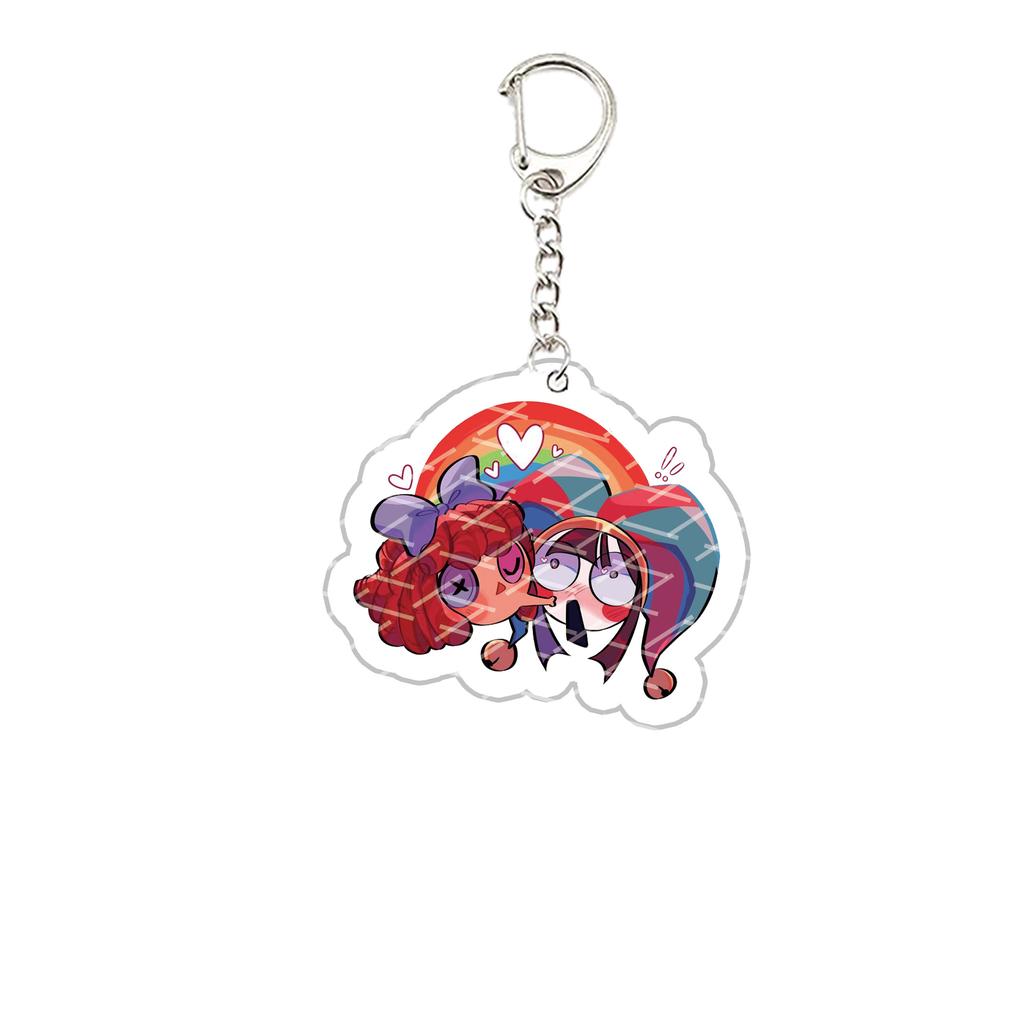Acryl De Verbazingwekkende Digitale Circus Sleutelhanger Pomni Jax Ragatha Gangle Kinger Sleutelhanger Sleutelketting voor Accessoires Tas Fans Cadeau