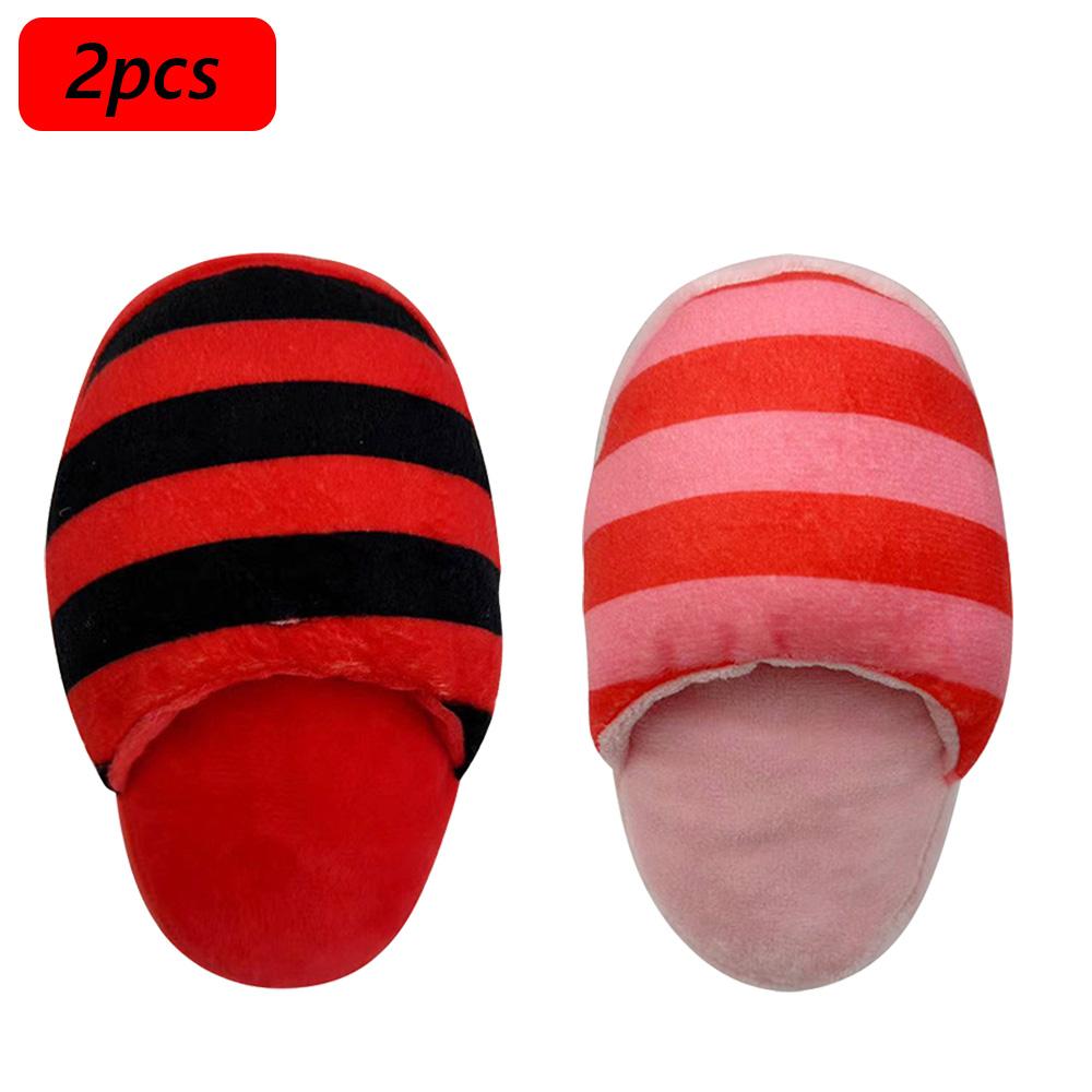 Plush Pipe Slippers Pet Stuffed Toys for Small Dogs Squeaky Puppy Dog Chew Toy Chihuahua Pug Clean Teeth Honden Speelgoed Pipe