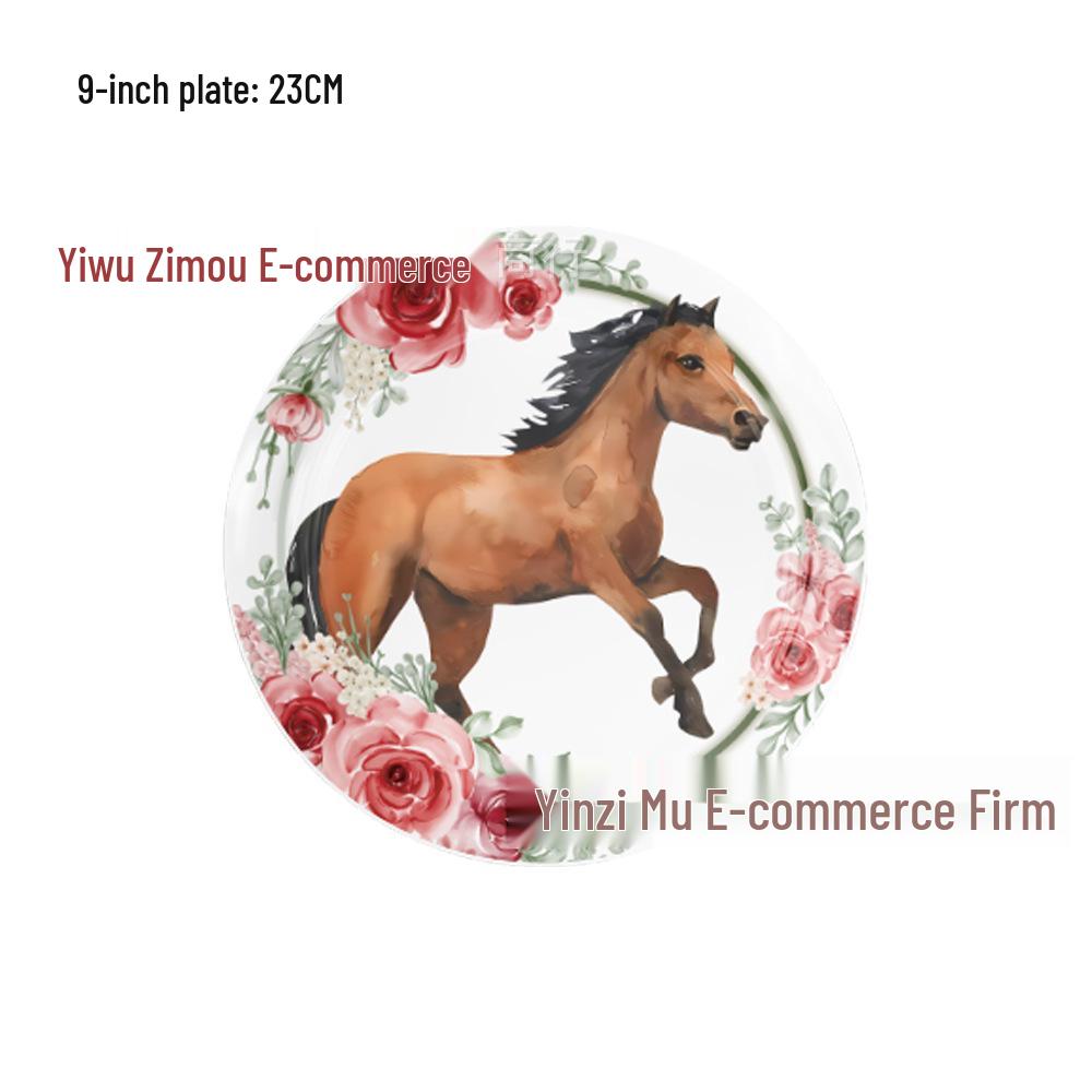 Horse Racing Birthday Party Décor Set - Cartoon Backdrop, Balloons, Cake Toppers