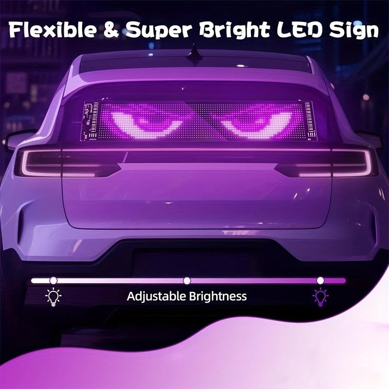 23.4''x4.72'' Devil's Eye LED Light Truck Dynamic Eye Light Car Display Screen Car Stickers Decorative Emoji Light for Trucks