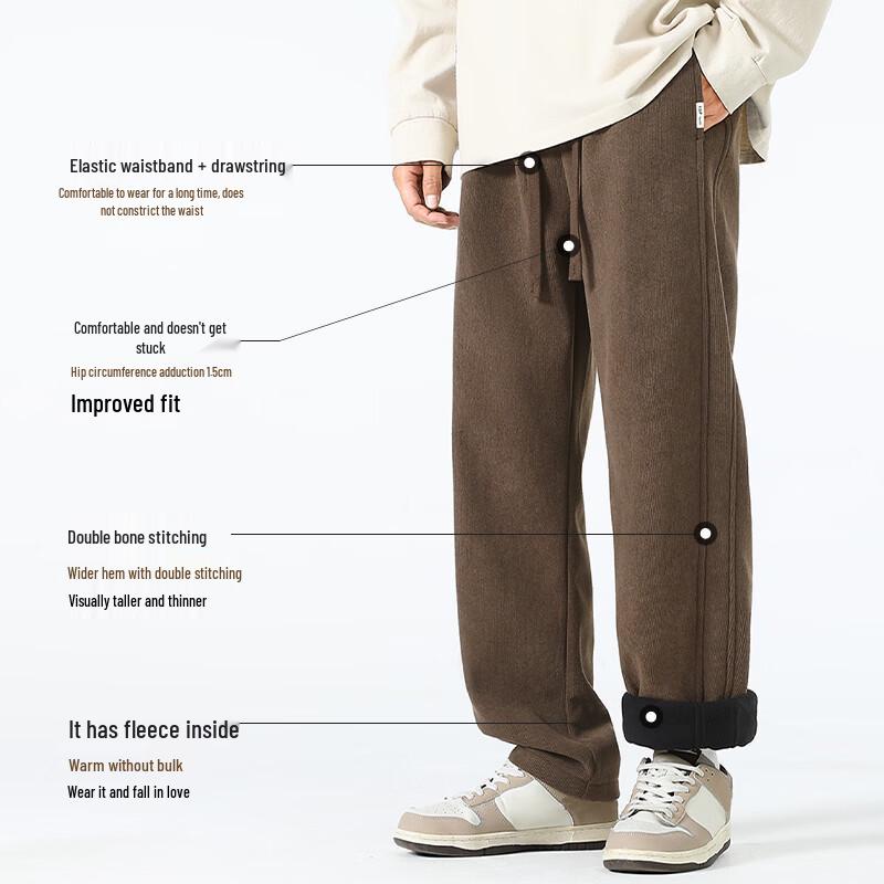 MINISO Men's Fleece-Lined Knitted Jogger Sweatpants