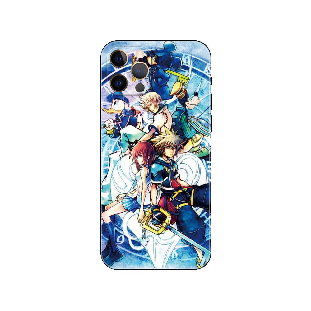 Custodia per telefono in stile Anime Kingdom Hearts per iphone 5 5s 2020se 6 6s 7 8 plus x 10 XR XS 11 12 13 mini pro MAX cover posteriore in tpu nero