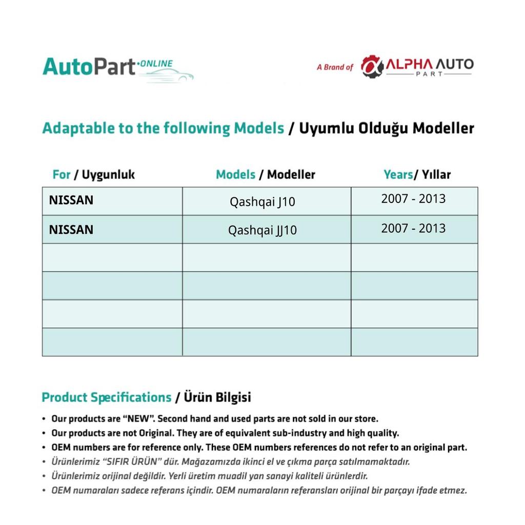 For Nissan Qashqai J10,JJ10 Chrome Inner Door Handle-Front-Rear-Right-Left-SET