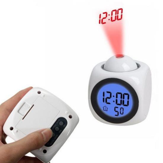 Projection Alarm Clock Digital Display Temperature Display Snooze Function USB/Battery