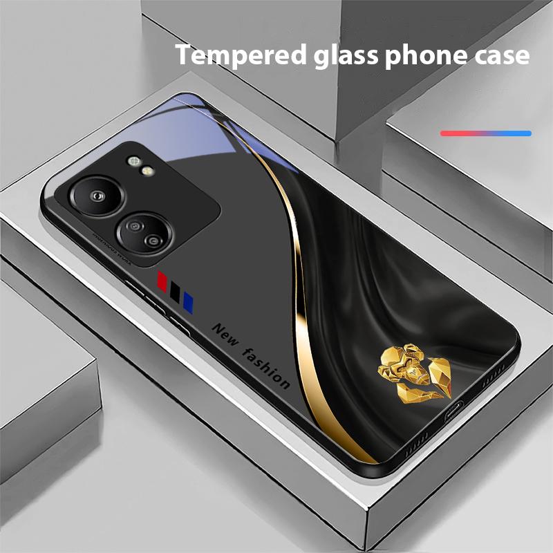 Starlight Zodiac For Xiaomi Redmi 13C Note13 12 Pro Plus 5G Note 9 13T Pro POCO X6 F5 F6 Black Tempered Glass Phone Case