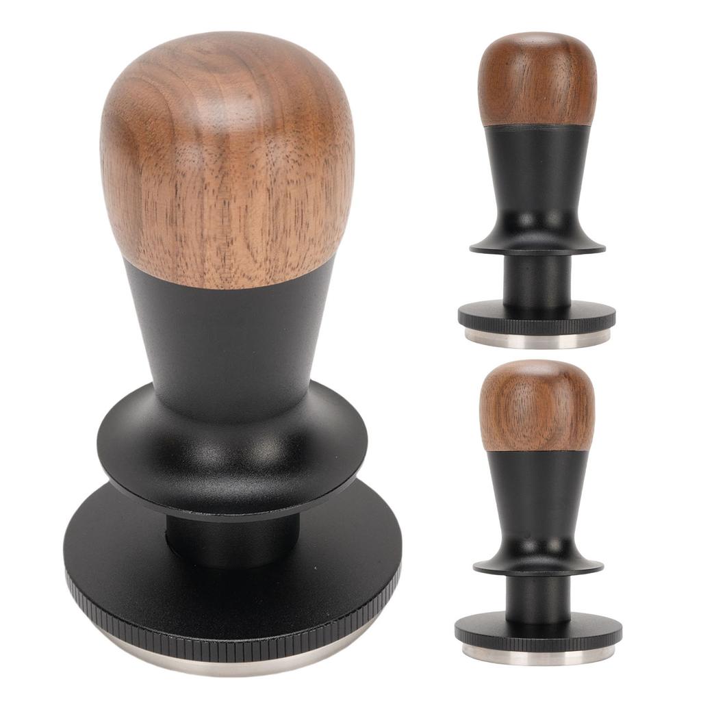 Kaffepress med konstant tryck med ljudåterkoppling gängad bas valnöt rostfritt stål kaffe