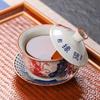 Blau und Weiß Schwebende Sancai Deckelschale Teetasse Antik Dunhuang Kung Fu Tee-Set Einzelne High-End Teeschale mit Deckel Keramik Haushalt