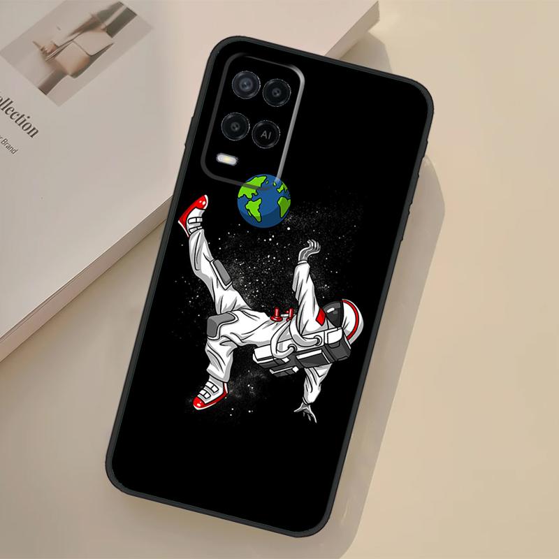 Astronaut Soccer Basketball Case For Oppo A76 A96 A16 A17 A18 A60 A80 A40 A38 A58 A78 A98 A94 A74 A54 A15 A57 A77 A5 Pro