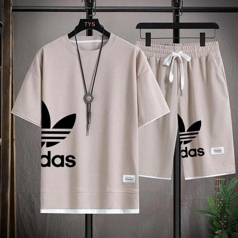 Nuovissimo Abbigliamento Sportivo Estivo Comodo da Uomo, Set Due Pezzi T-shirt a Maniche Corte e Pantaloncini Casual da Pallacanestro 2025