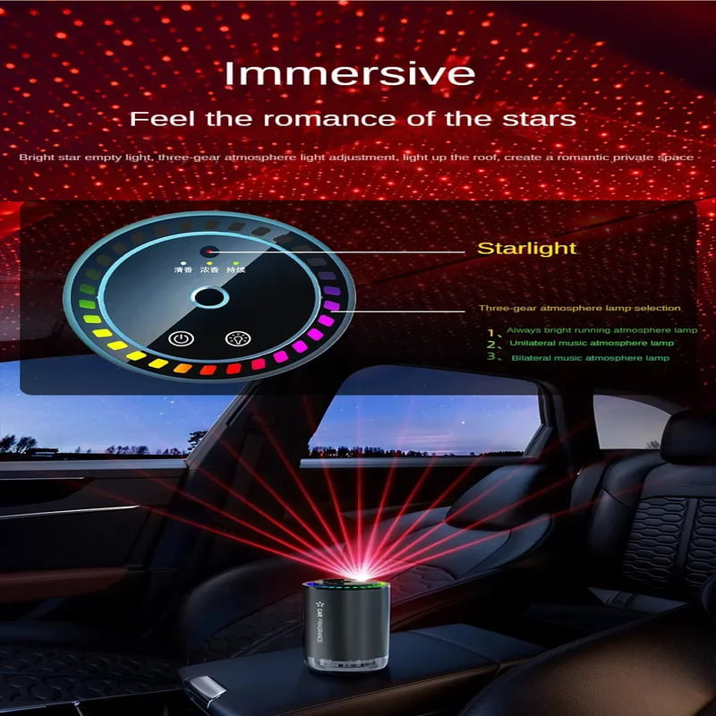 Car Aromatherapy Intelligent Automatic Spray Deodorant Aluminum Alloy Colorful Atmosphere Light Starry Sky Roof Aromatherapy Machine Fragrance Lasting