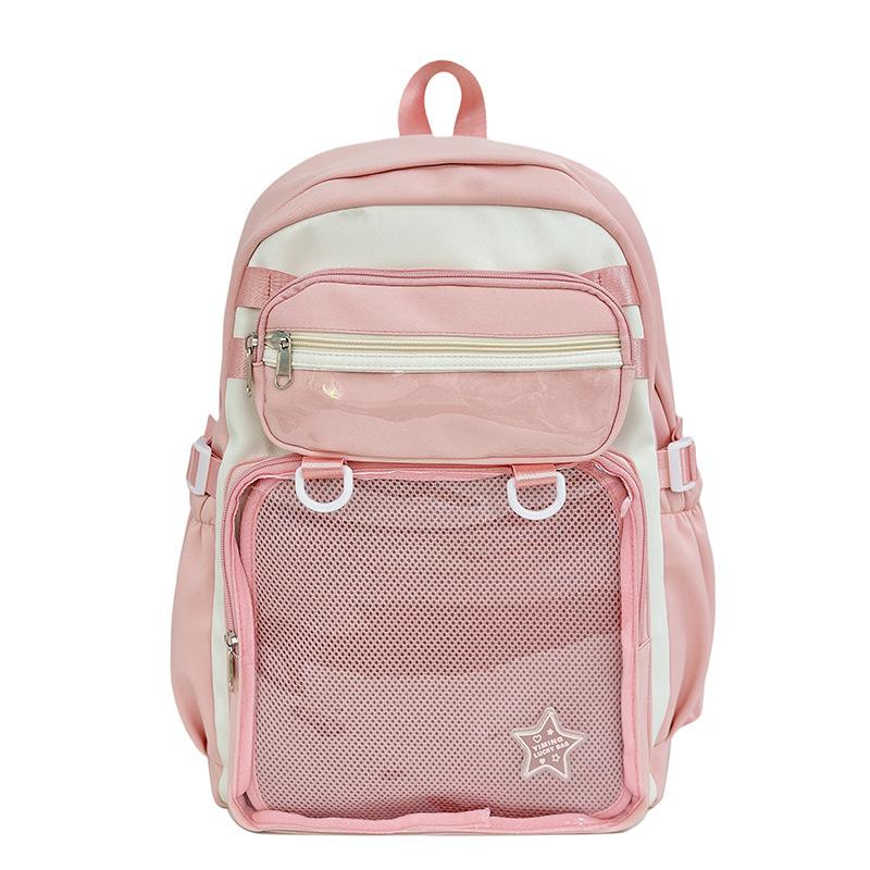 Schoolbag new schoolbag Japanese ins two-dimensional yuan bar pain bag cute college style primary and secondary school students two-piece backpack