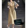 Dress with Soft and Simple Round Neck Short-sleeved T-shirt Skirt