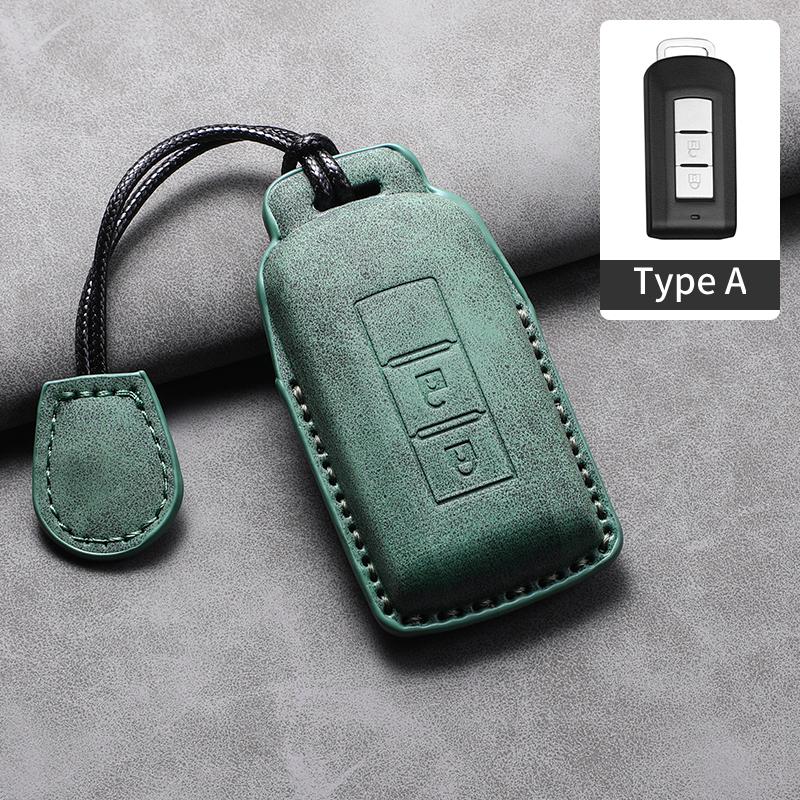 Leather Car Key Case Protector Cover For Mitsubishi Xpander Outlander L200 Asx Pajero Eclipse Cross Montero Soft Lancer Mirage