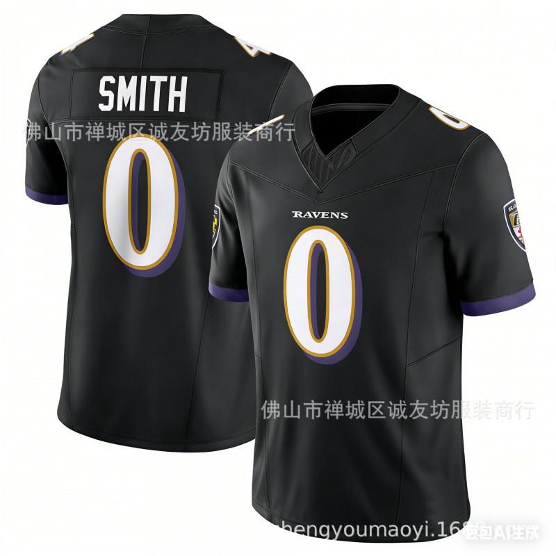 Ravens 3 Smith Football Jersey Mens 3rd Gen Black Sports Shirt