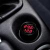 12V 24V Digital Car Voltmeter Thermometer Cigarette Lighter Style 2 In 1 Battery Monitor Voltage Temperature Meter