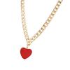 Elegant Heart Pendant Necklace Women Charm Necklace with Chunky Chain Fashion Heart Drop Earrings for Various Occasion
