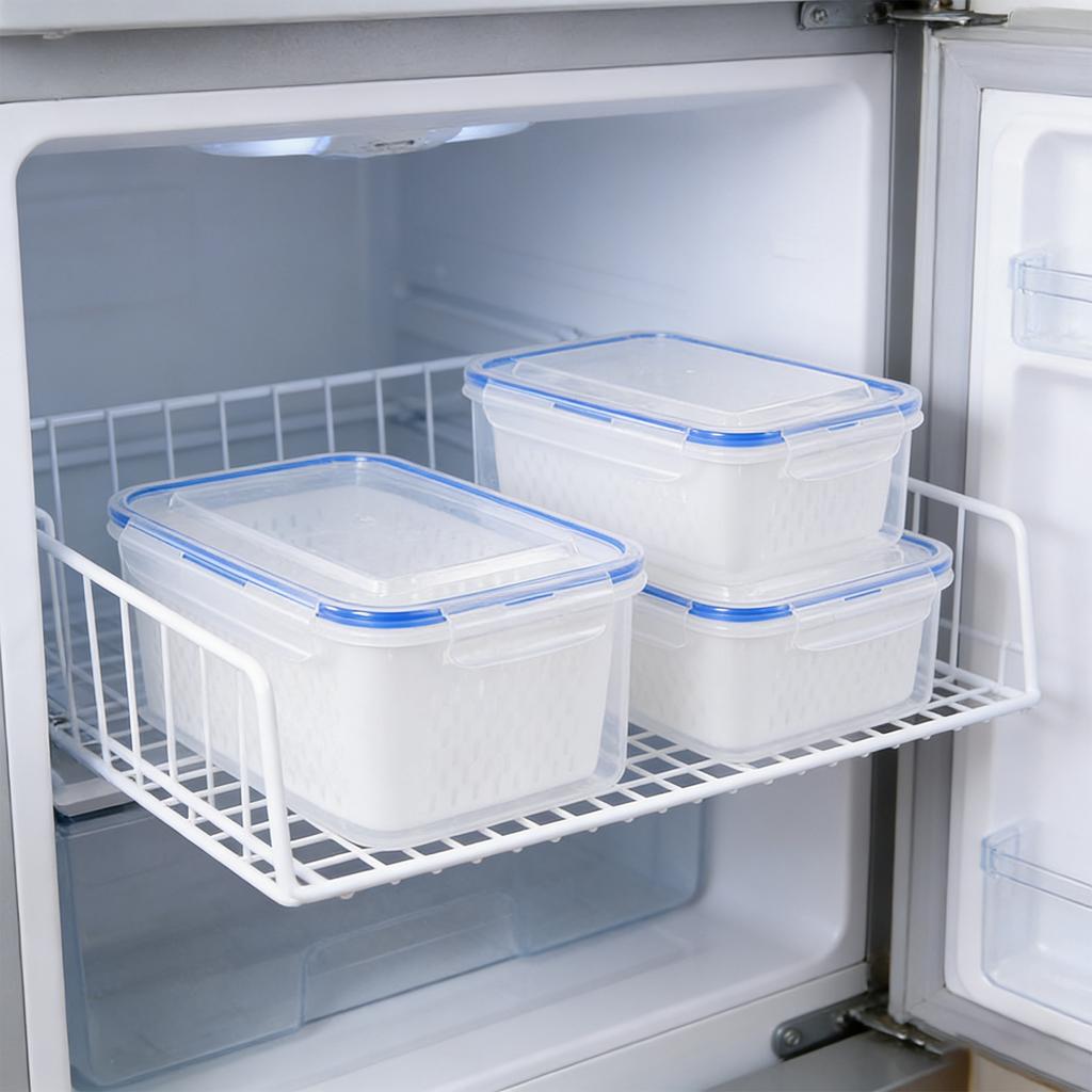 Fruit Storage Containers For Fridge, Leakproof Produce Containers With Removable Colander, Refrigerator Organizers And Storage