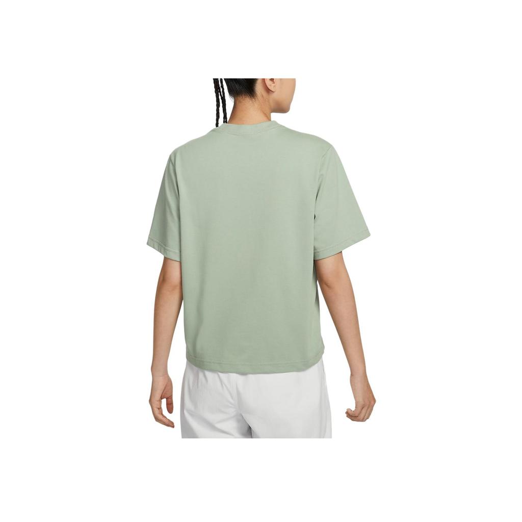 Nike Letter Print Pattern Pullover Crew Neck Short Sleeve Breathable T-Shirt Women Tops Horizon-Green FV7326-370