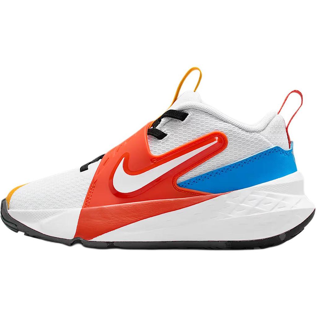 Nike Team Hustle D 12 Stylish Comfortable Shock Absorption Low Top Kids Basketball Shoes Kids sneaker White Red Blue IM3383111