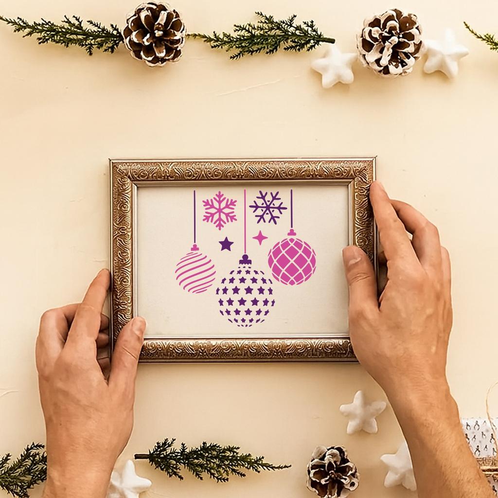 Christmas Stencils Merry Christmas Decorations for Home 2025 Navidad Natal Xmas Wall Window DIY Stencils Ornament New Year 2026