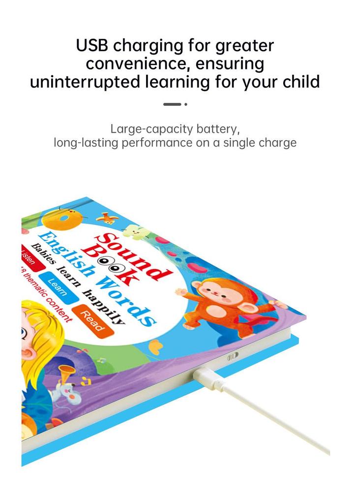 Children's English Learning Sound Book - Interactive Early Education Toy
